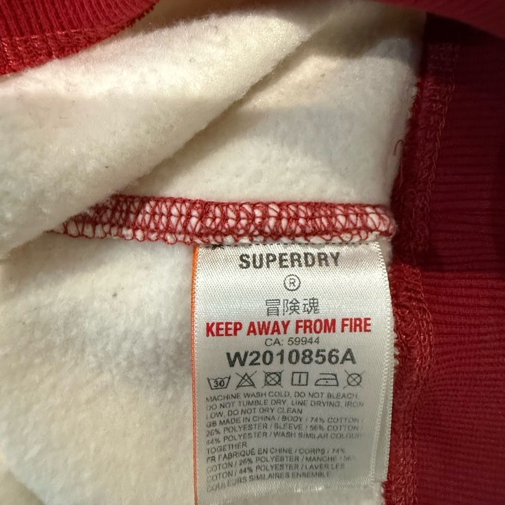 Superdry Red and White Sweatshirt with Logo - Picture 5 of 5